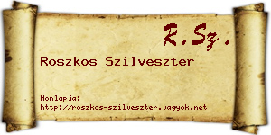 Roszkos Szilveszter névjegykártya